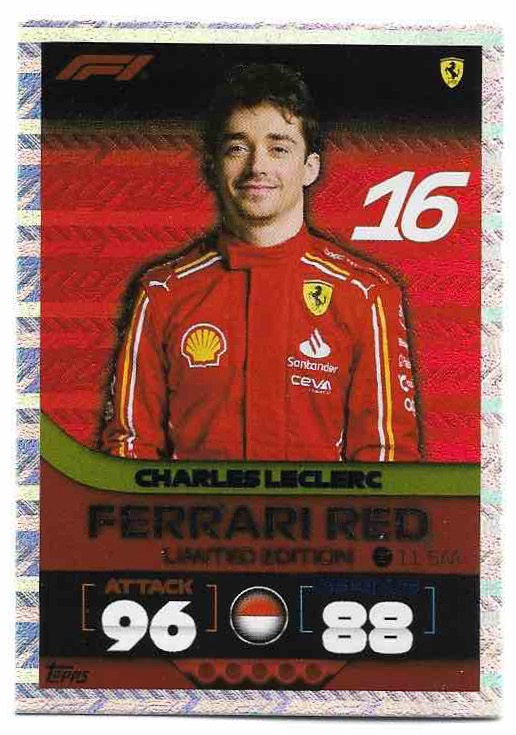 Limited Edition Ferrari Red CHARLES LECLERC 2024 Topps Turbo Attax