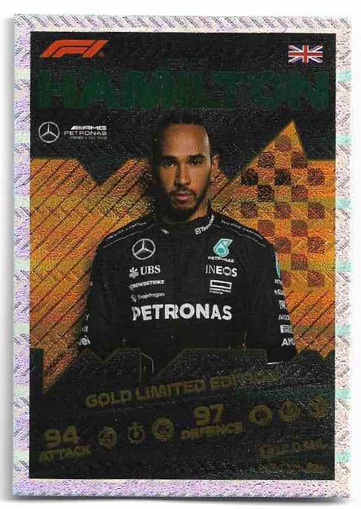 Limited Edition Gold LEWIS HAMILTON 2024 Topps Turbo Attax
