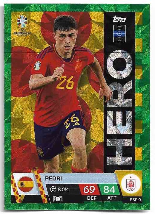 Emerald Hero PEDRI 2024 EURO Match Attax