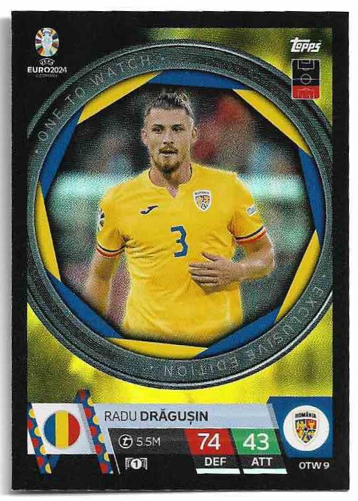 One To Watch RADU DRAGUSIN 2024 EURO Match Attax