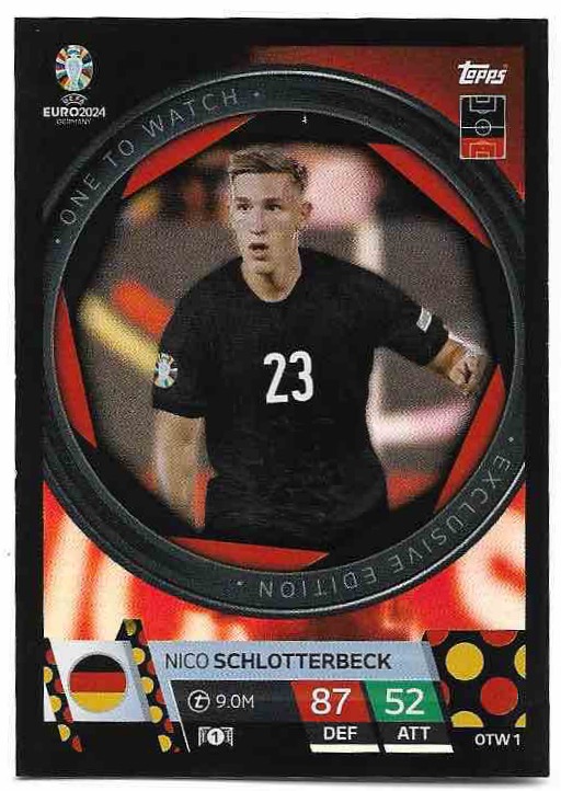 One To Watch NICO SCHLOTTERBECK 2024 EURO Match Attax