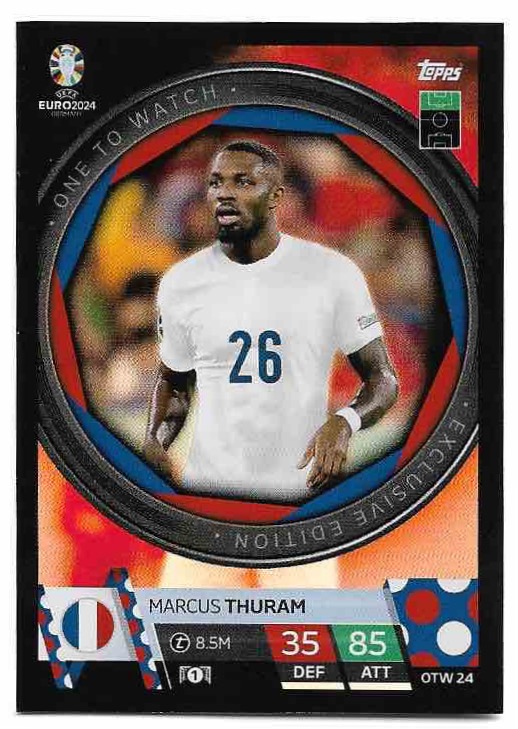 One To Watch MARCUS THURAM 2024 EURO Match Attax