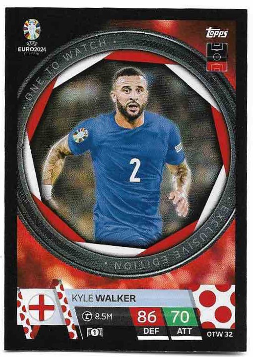 One To Watch KYLE WALKER 2024 EURO Match Attax