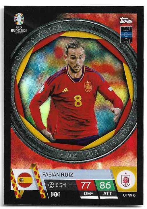 One To Watch FABIAN RUIZ 2024 EURO Match Attax