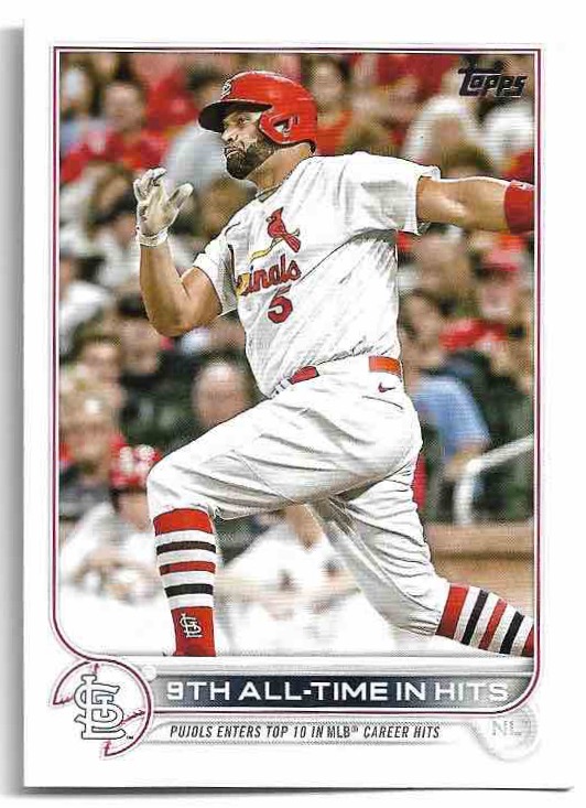 Checklist 9th All-Time in Hits ALBERT PUJOLS 2022 Topps Update Series Baseball