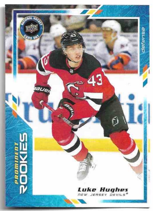 Prominent Rookies LUKE HUGHES 2024 UD National Hockey Card Day