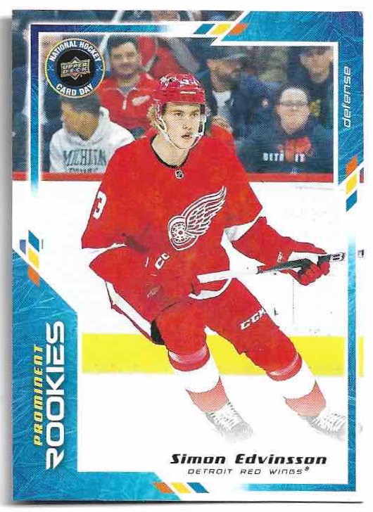 Prominent Rookies SIMON EDVINSSON 2024 UD National Hockey Card Day