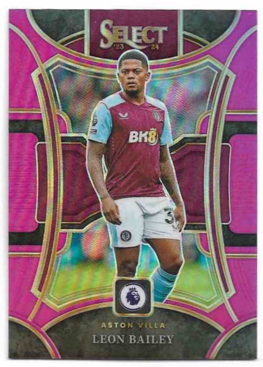 Pink Prizm Mezzanine LEON BAILEY 23-24 Panini Select Premier League Soccer /99