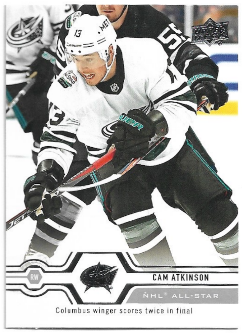 Update All-Star White Jersey Cam Atkinson 19-20 UD Update (Series 1-2) Hockey