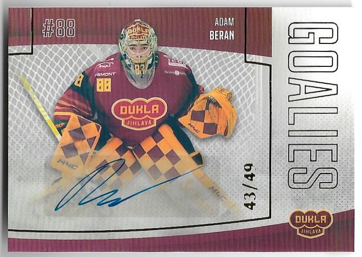 Autograph Goalies ADAM BERAN 22-23 GOAL Cards Chance liga 1.série /49