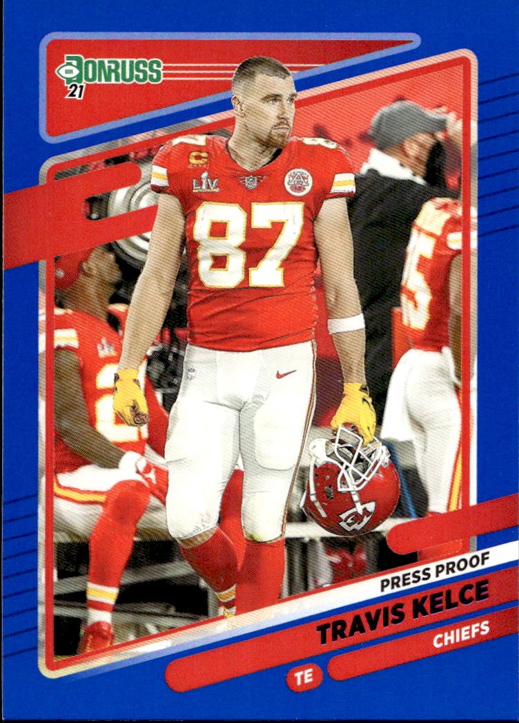 Blue Press Proof TRAVIS KELCE 2021 Panini Donruss Football