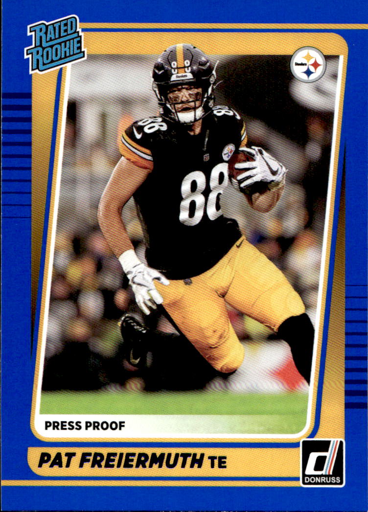 Rated Rookie Blue Press Proof PAT FREIERMUTH 2021 Panini Donruss Football