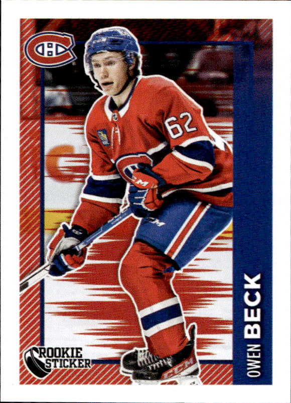 Rookie Sticker OWEN BECK 2023-24 Topps NHL Sticker Collection Hockey