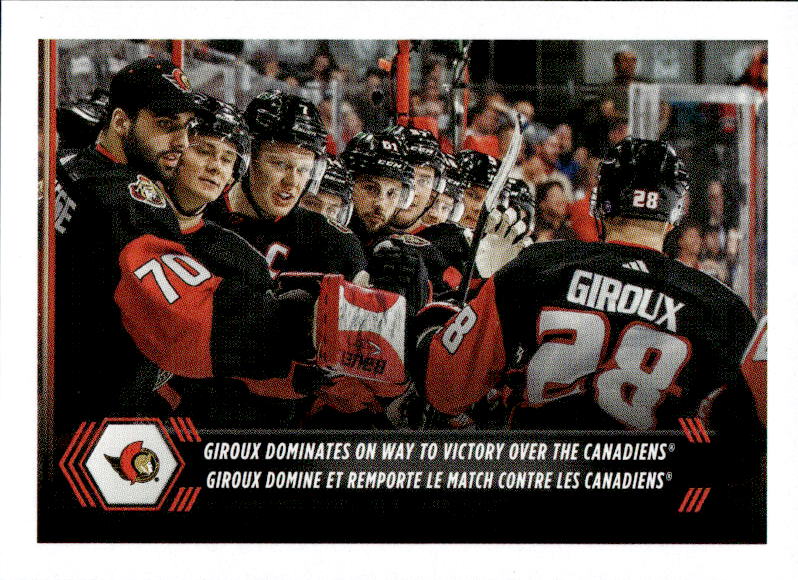 Team Highlights OTTAWA SENATORS (CLAUDE GIROUX) 2023-24 Topps NHL Sticker Collection Hockey