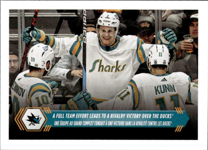 Team Highlights SAN JOSE SHARKS 2023-24 Topps NHL Sticker Collection Hockey