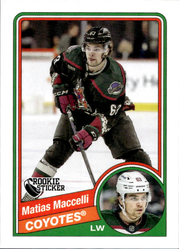 1984-85 Topps Rookies MATIAS MACCELLI 2023-24 Topps NHL Sticker Collection Hockey