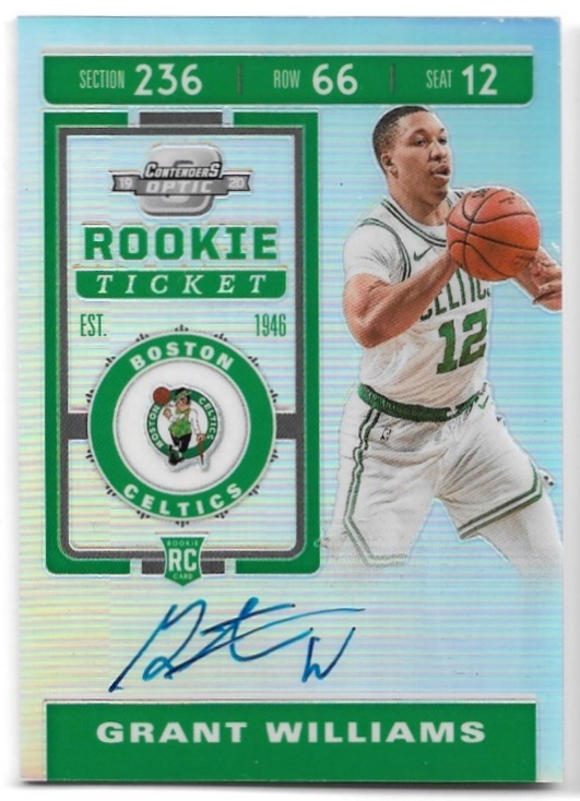 Auto Rookie Silver Prizm Ticket GRANT WILLIAMS 19-20 Panini Contenders Optic Basketball