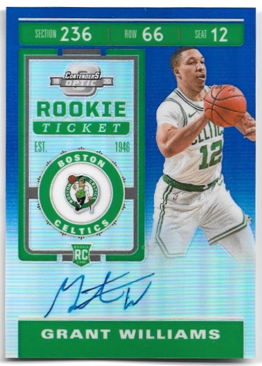 Auto Rookie Blue Prizm Ticket GRANT WILLIAMS 19-20 Panini Contenders Optic Basketball /99