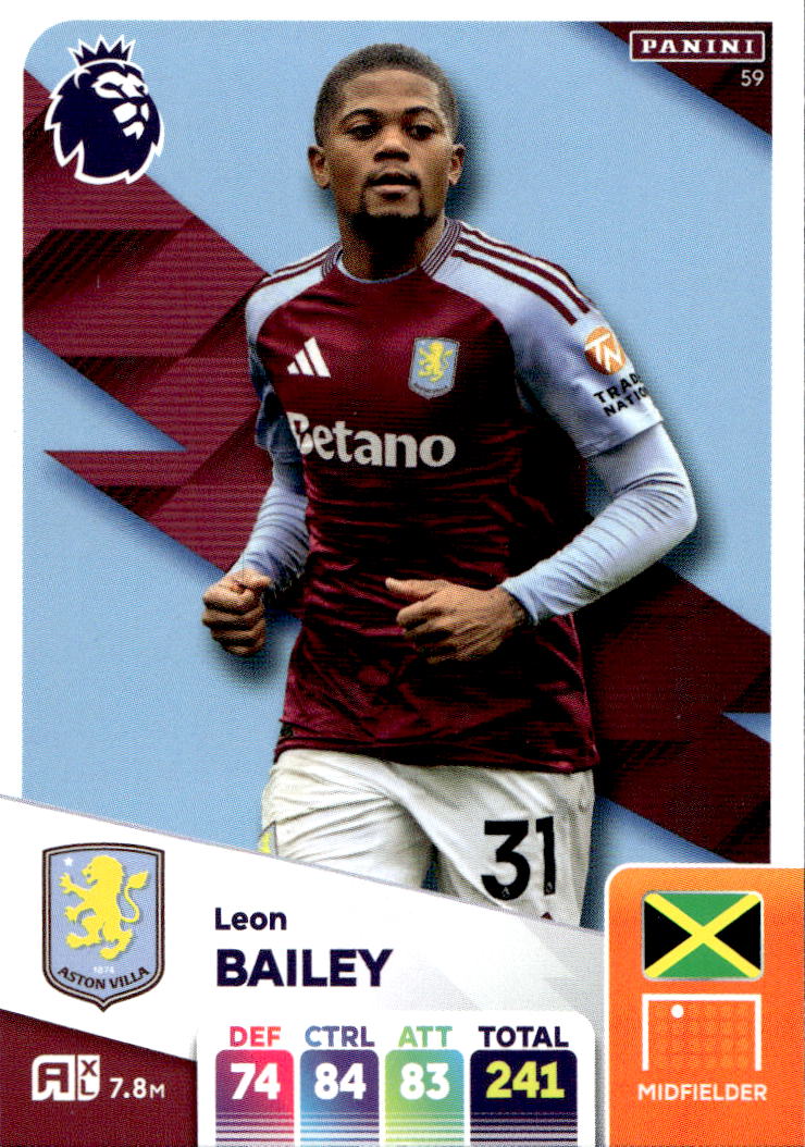 LEON BAILEY 2025 Panini Adrenalyn XL Premier League