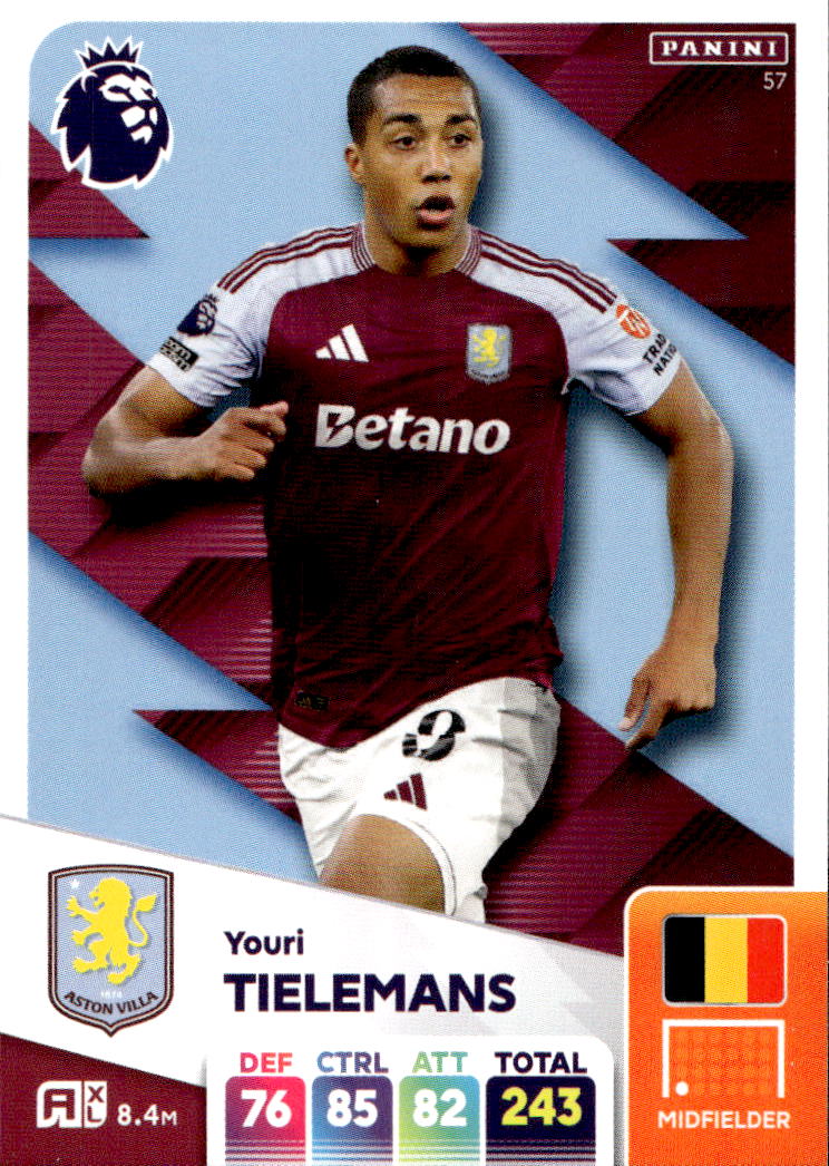 YOURI TIELEMANS 2025 Panini Adrenalyn XL Premier League