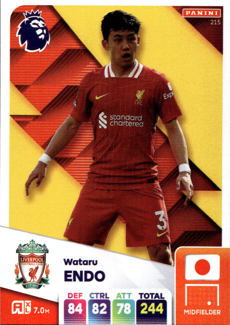 WATARU ENDO 2025 Panini Adrenalyn XL Premier League (bilý růžek)