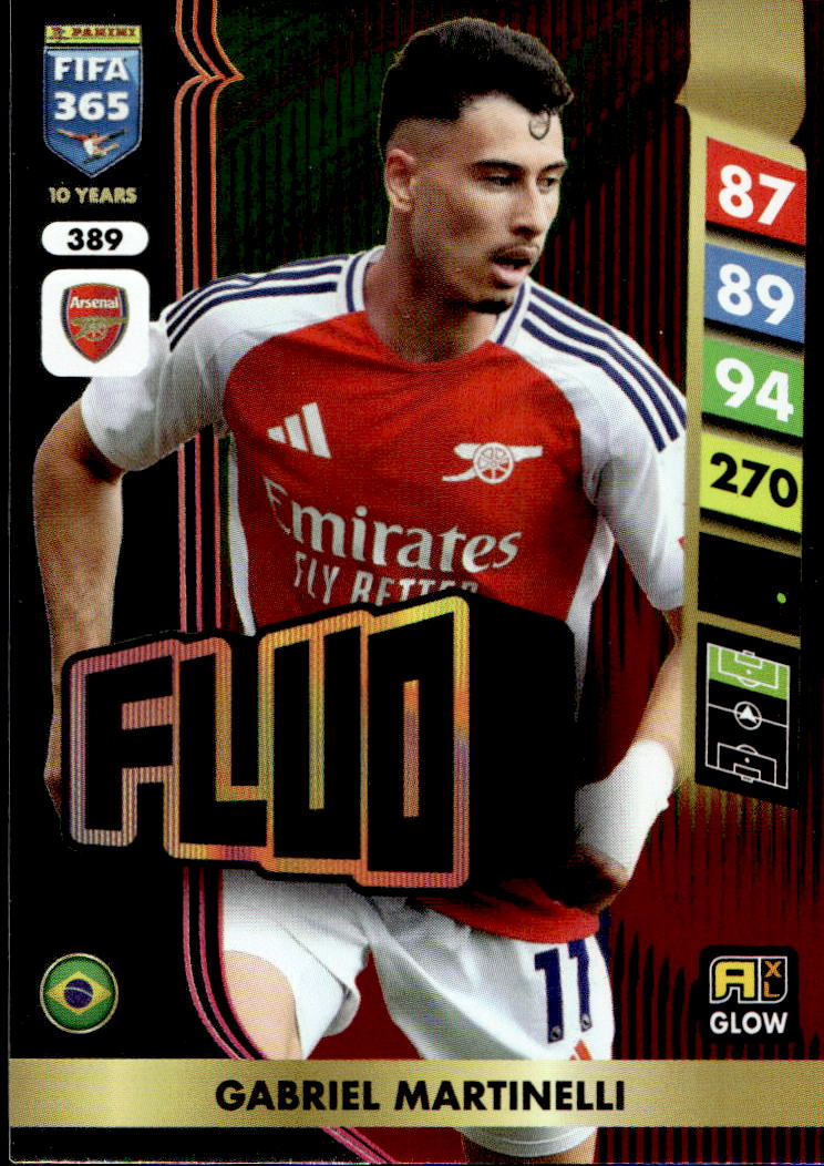 Fluo GABRIEL MARTINELLI 2025 Panini FIFA 365