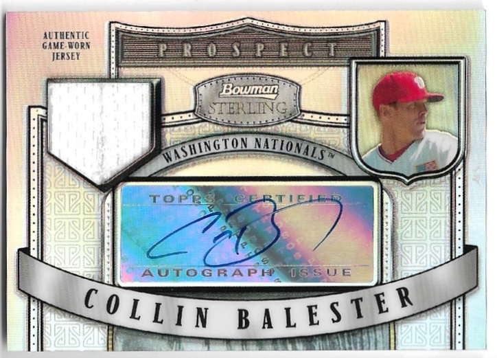 Auto Jersey Refractor Prospect COLLIN BALESTER 2007 Bowman Sterling Baseball /199