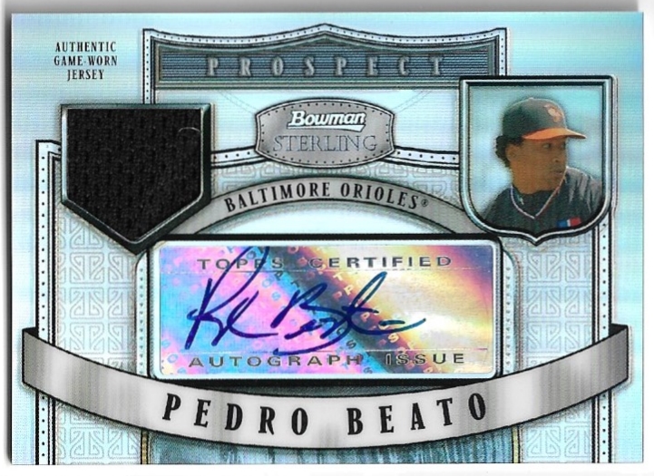 Auto Jersey Refractor Prospect PEDRO BEATO 2007 Bowman Sterling Baseball /199