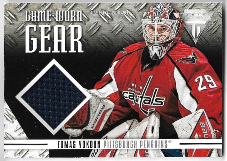 Jersey Game-Worn Gear TOMÁŠ VOKOUN 12-13 Panini Titanium Hockey (horší růžek)