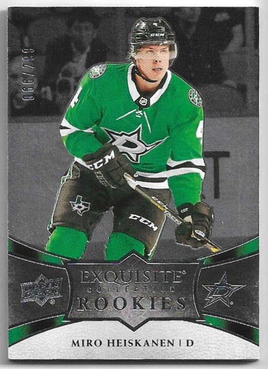  Rookie Exquisite Platinum MIRO HEISKANEN 18-19 UD Ice /299