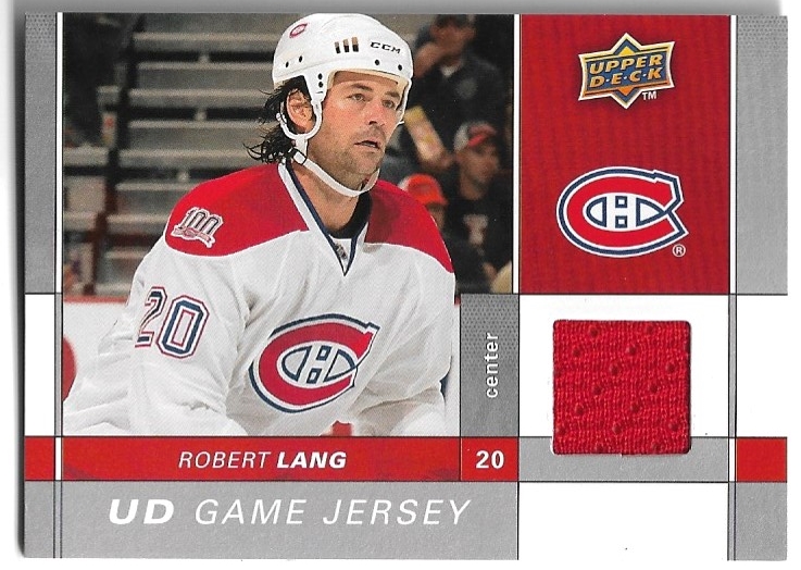 UD Game Jersey ROBERT LANG 09-10 UD Series 1