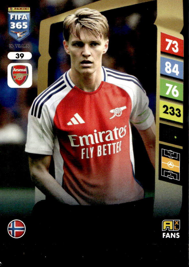 Captain MARTIN ODEGAARD 2025 Panini FIFA 365 (světlý růžek)