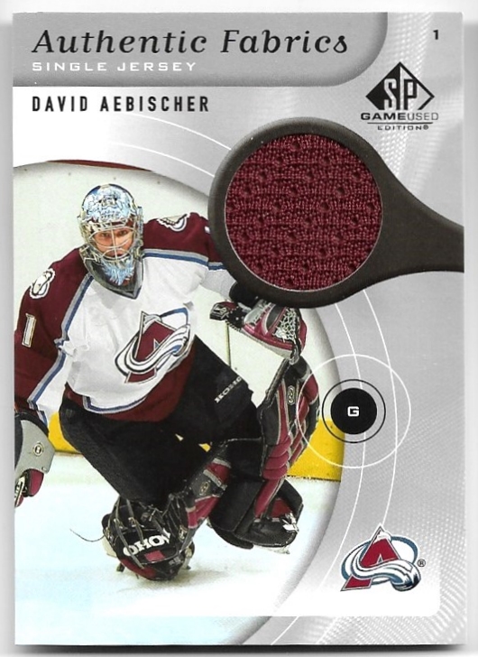 Jersey Authentic Fabrics DAVID AEBISCHER 05-06 UD SP Game Used