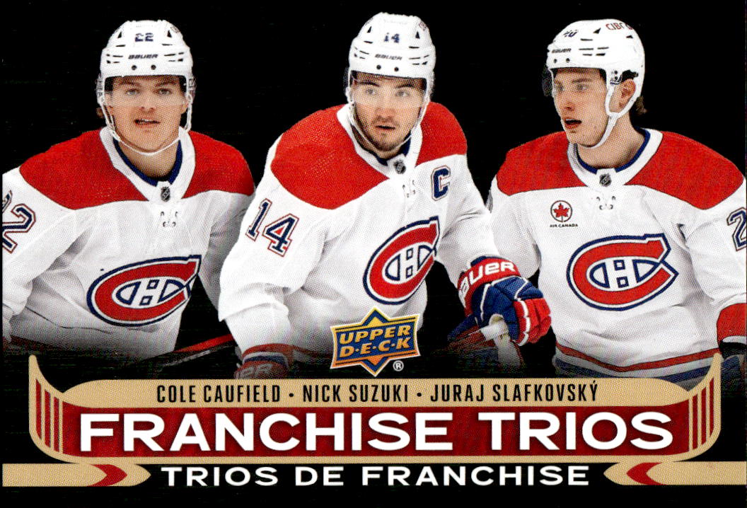 Franchise Trios COLE CAUFIELD/NICK SUZUKI/JURAJ SLAFKOVSKÝ 24-25 UD Tim Hortons Collector's Series