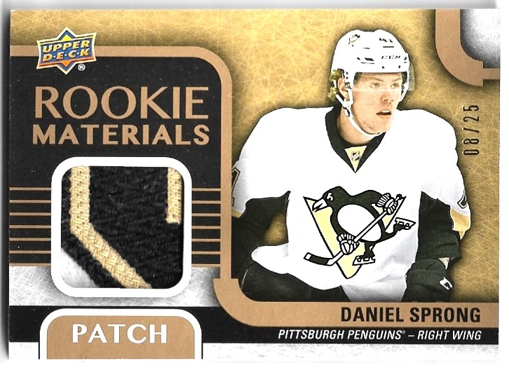 Patch Rookie Materials DANIEL SPRONG 15-16 UD Series 2 /25