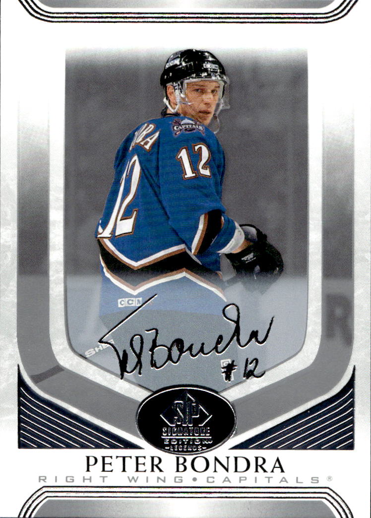 Silver Script PETER BONDRA 20-21 UD SP Signature Legends