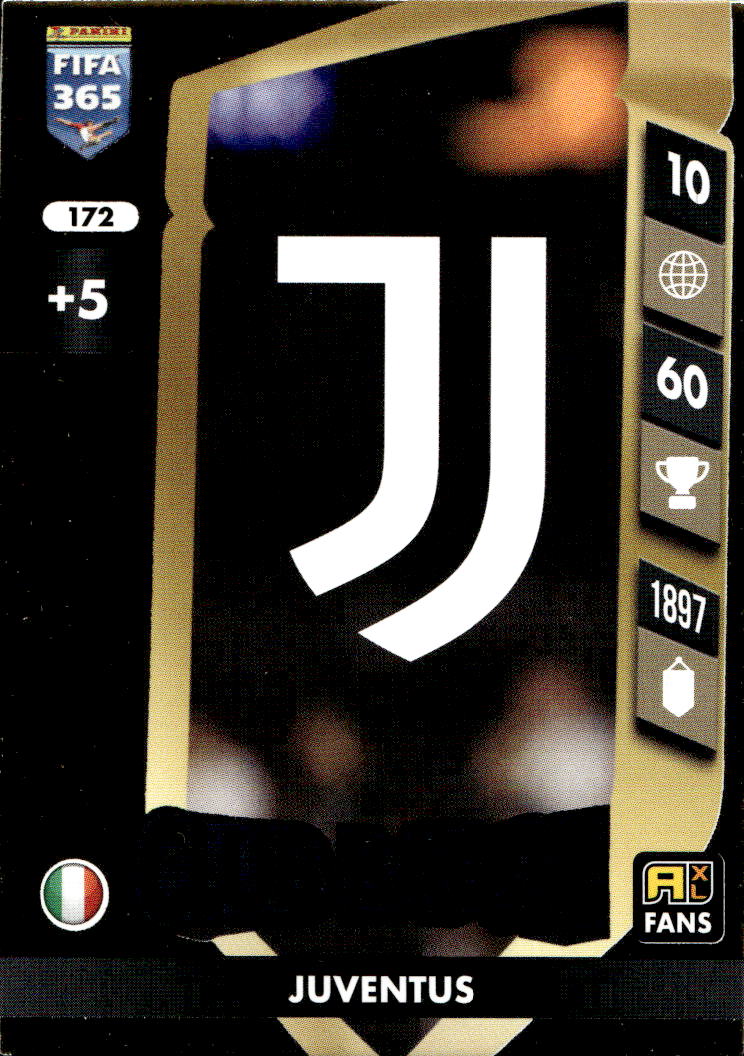 Club Badge JUVENTUS 2025 Panini FIFA 365 (naražený růžek)