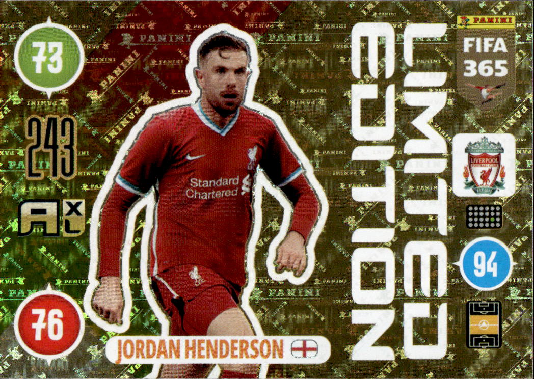 Limited Edition JORDAN HENDERSON 2021 Panini FIFA 365