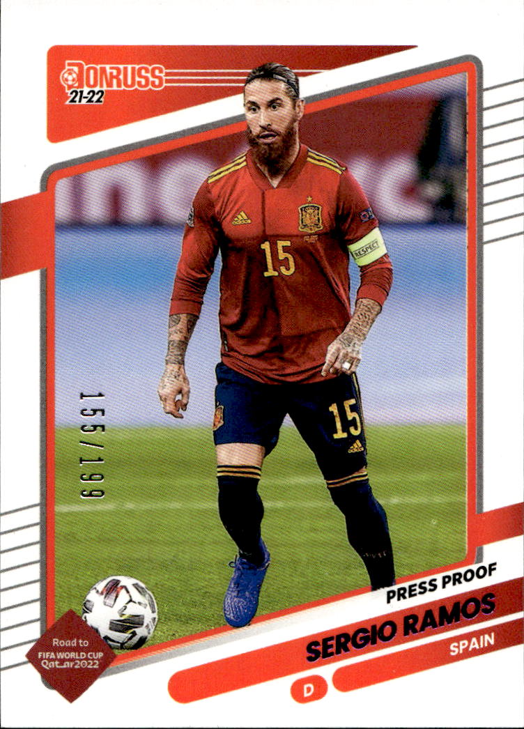 Press Proof Purple SERGIO RAMOS 21-22 Panini Donruss Road to Qatar Soccer /199