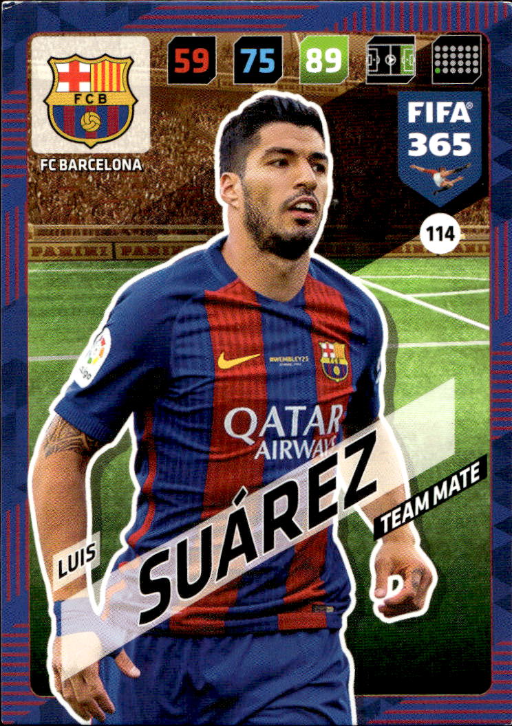 LUIS SUAREZ 2018 Panini FIFA 365 (špatné hrany)