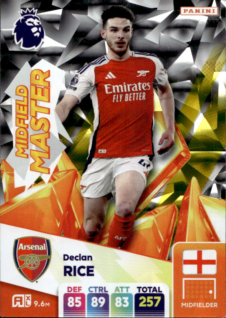 Midfield Master DECLAN RICE 2025 Panini Adrenalyn XL Premier League