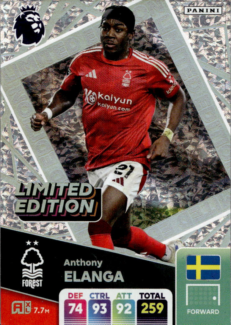 Limited Edition ANTHONY ELANGA 2025 Panini Adrenalyn XL Premier League