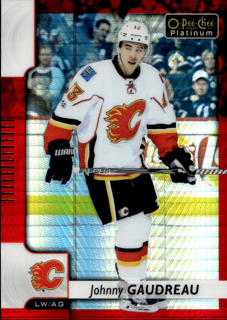 Red Prism JOHNNY GAUDREAU 17-18 UD O-Pee-Chee OPC Platinum /199