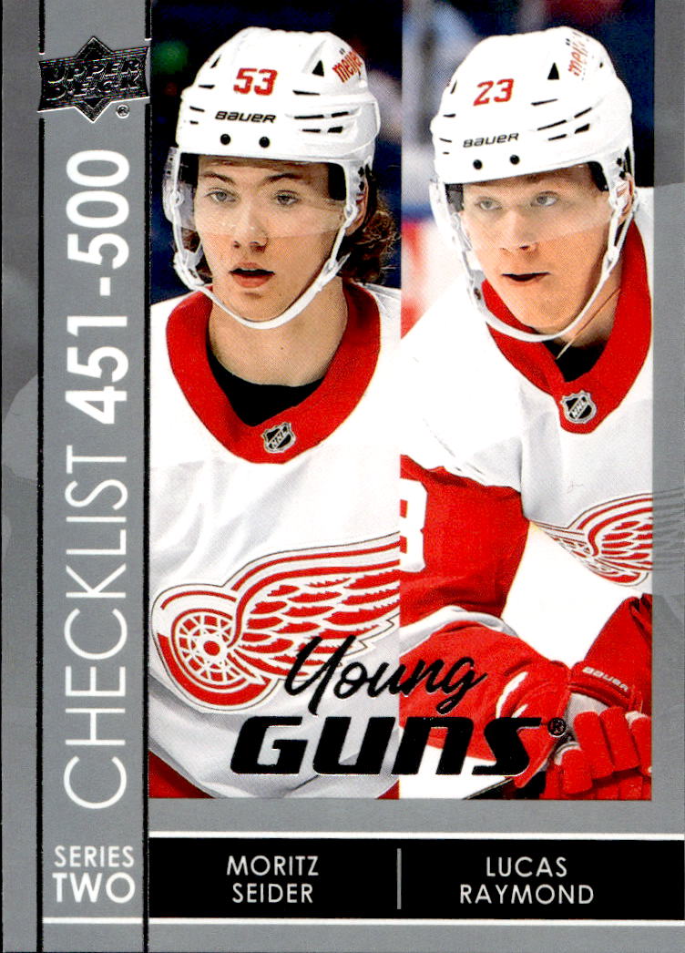 Rookie Young Guns Checklist MORITZ SEIDER/LUCAS RAYMOND 21-22 UD Series 2