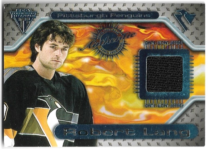 Jersey Game-Worn ROBERT LANG 00-01 Pacific Private Stock Titanium (horší růžek)