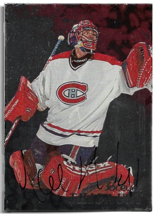 AUTO Silver JOCELYN THIBAULT 98-99 In the Game Be A Player