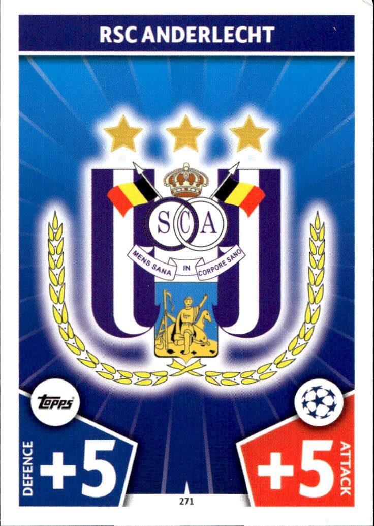 Logo RSC ANDERLECHT 17-18 Topps Match Attax UCL (naražený roh)