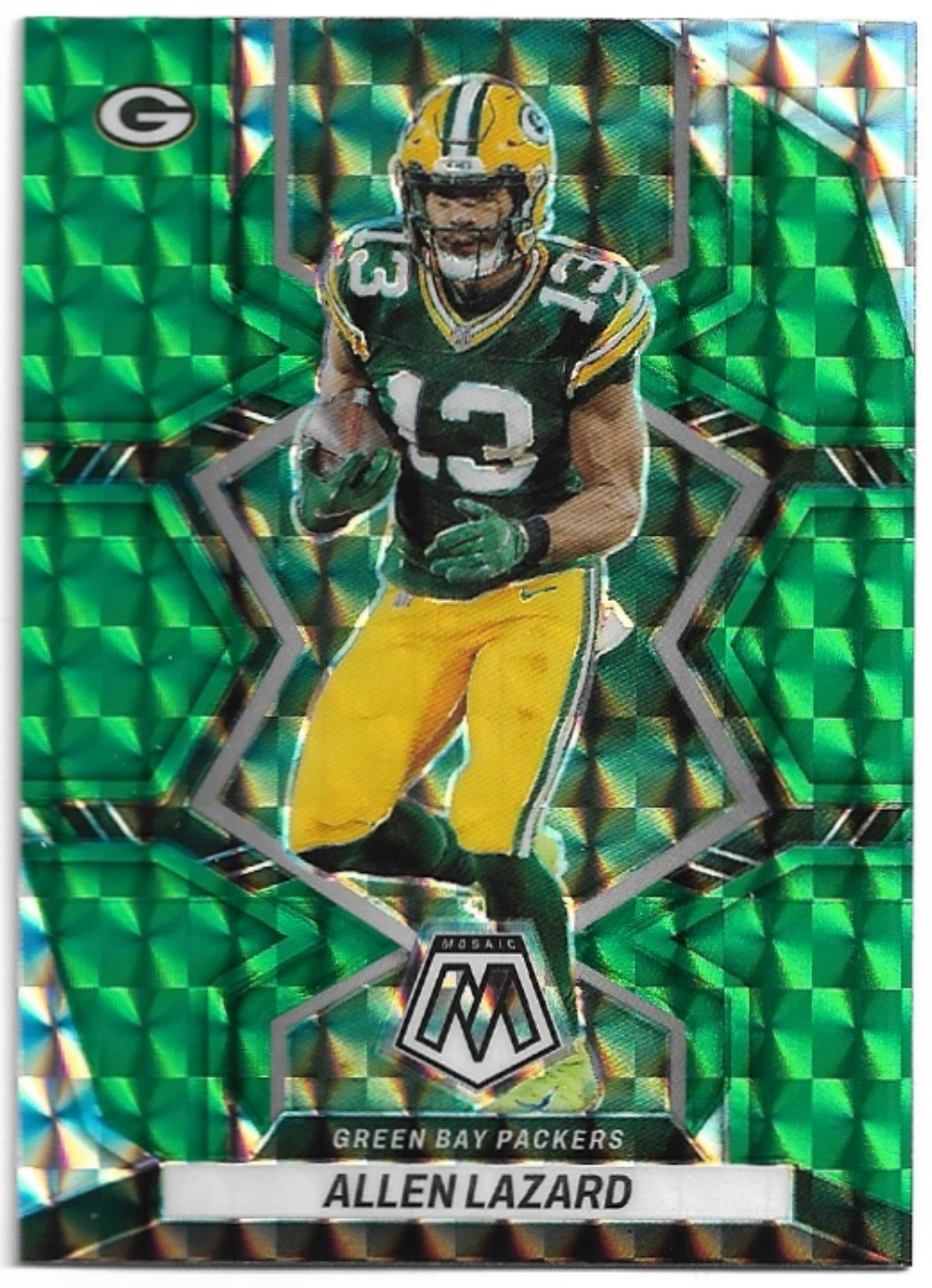 Green Prizm ALLEN LAZARD 2022 Panini Mosaic Football